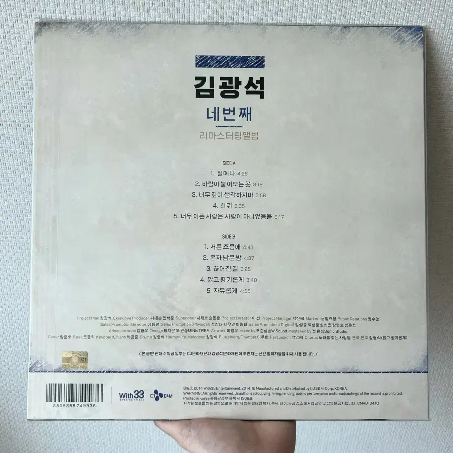 (미개봉 한정판 LP) 김광석 4집 리마스터 엘피 - 서른 즈음에