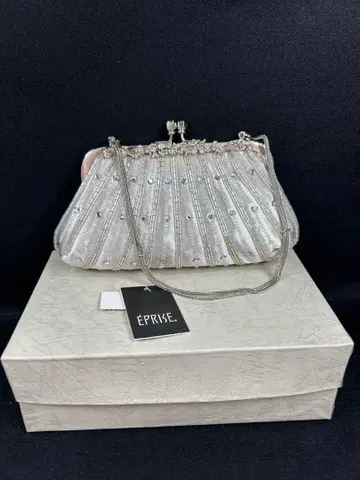 미사용 EPRISE 파티 백 비즈 백 실버 박스 있음 택 포함