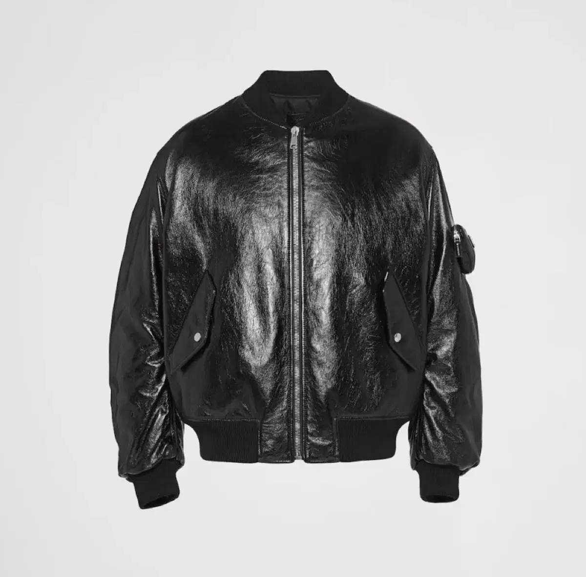 Prada Nappa Leather Bomber Jacket (Black)