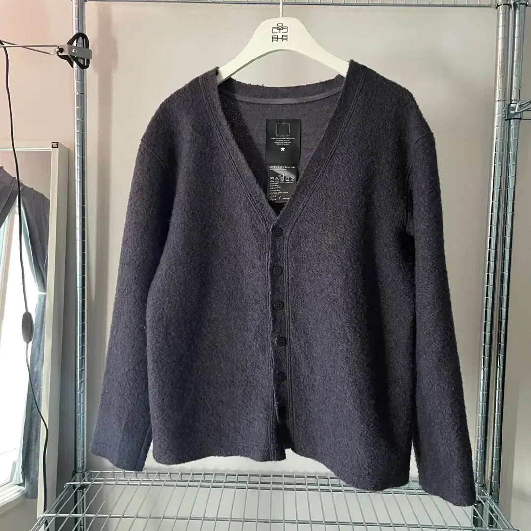 오파츠 가디건 Fleece cut-off cardigan Purple