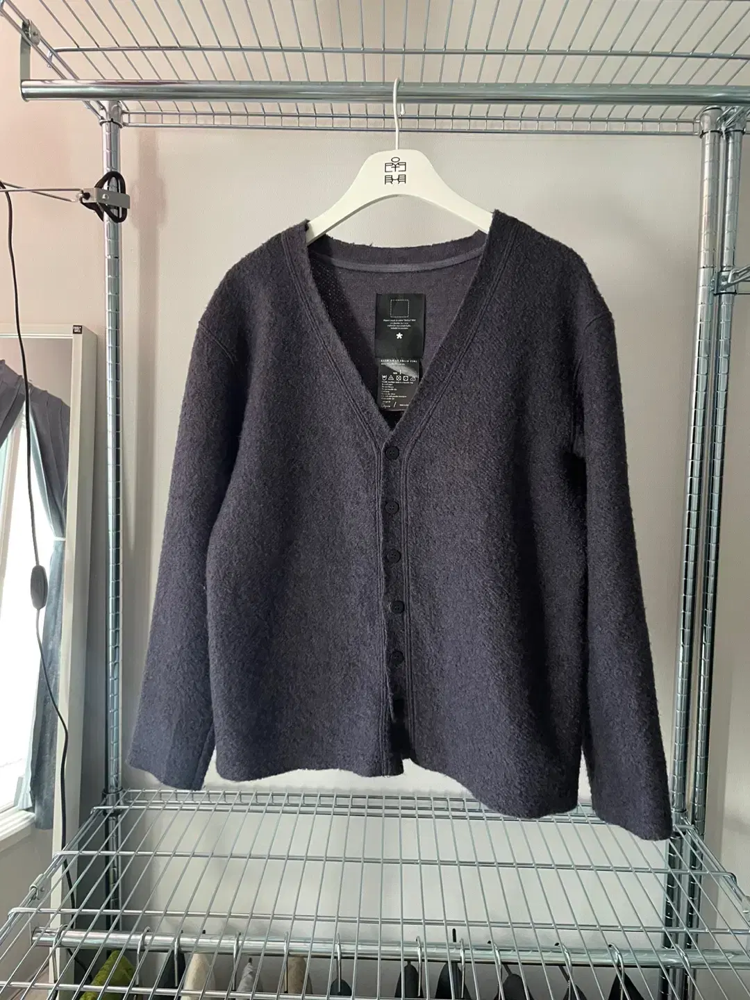 오파츠 가디건 Fleece cut-off cardigan Purple