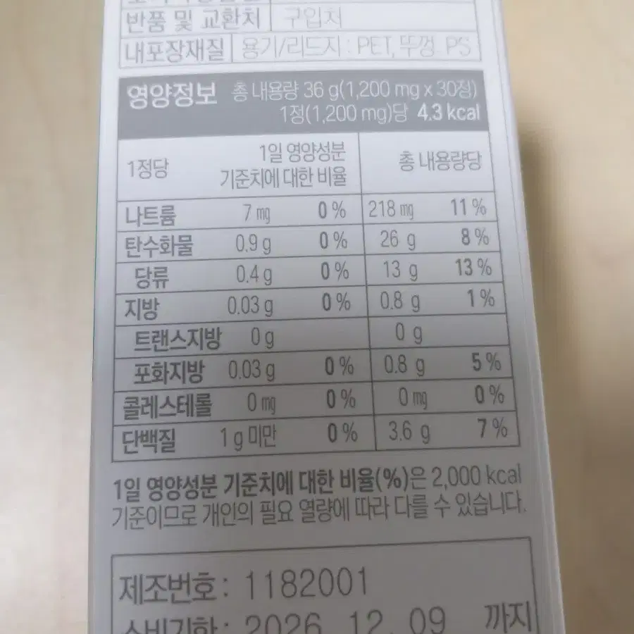 시그니쳐 콘드로이친 1200mg 1상자