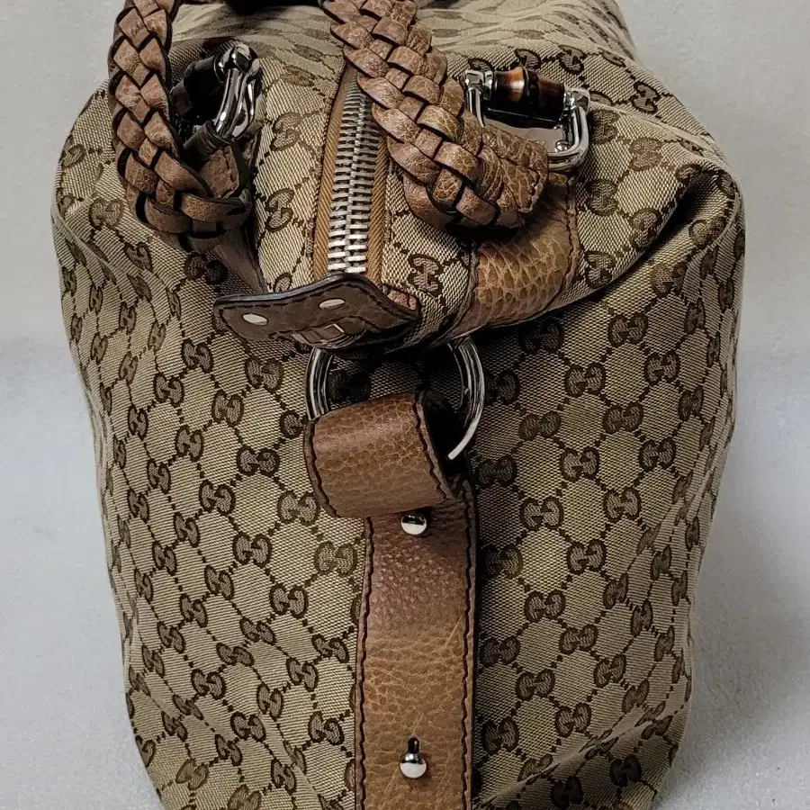 구찌 GUCCI Bamboo Bar GG Canvas Large Bag