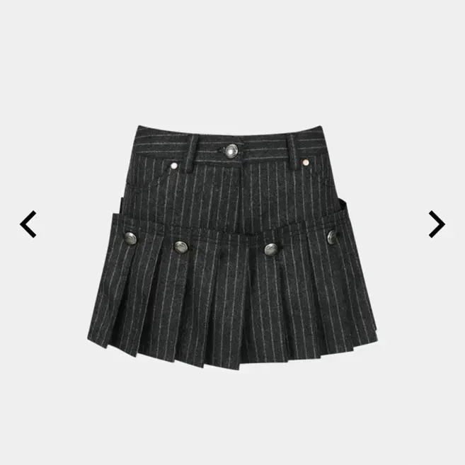 [36] 앤더슨벨 STRIPE WOOL SKORT (BLACK)