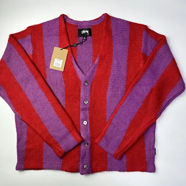 STUSSY Stripe Brushed Cardigan 스투시 가디건