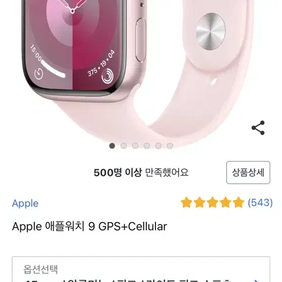 애플워치 9 핑크 41mm 셀룰러