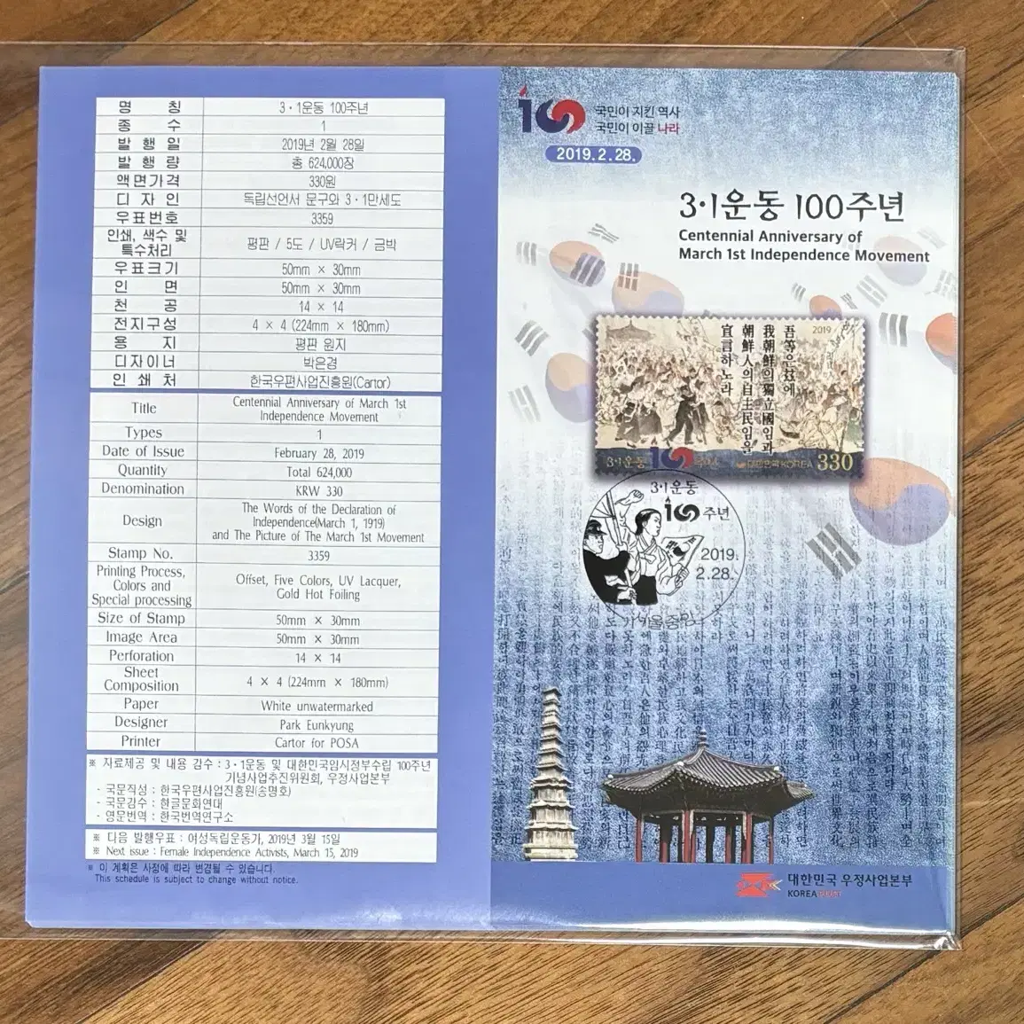 3.1운동100주년안내장, 안내카드, 안내장