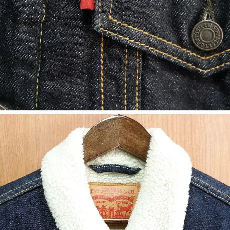 levis 리바이스 인디고 진청 쉐르파 데님자켓 최상컨디션