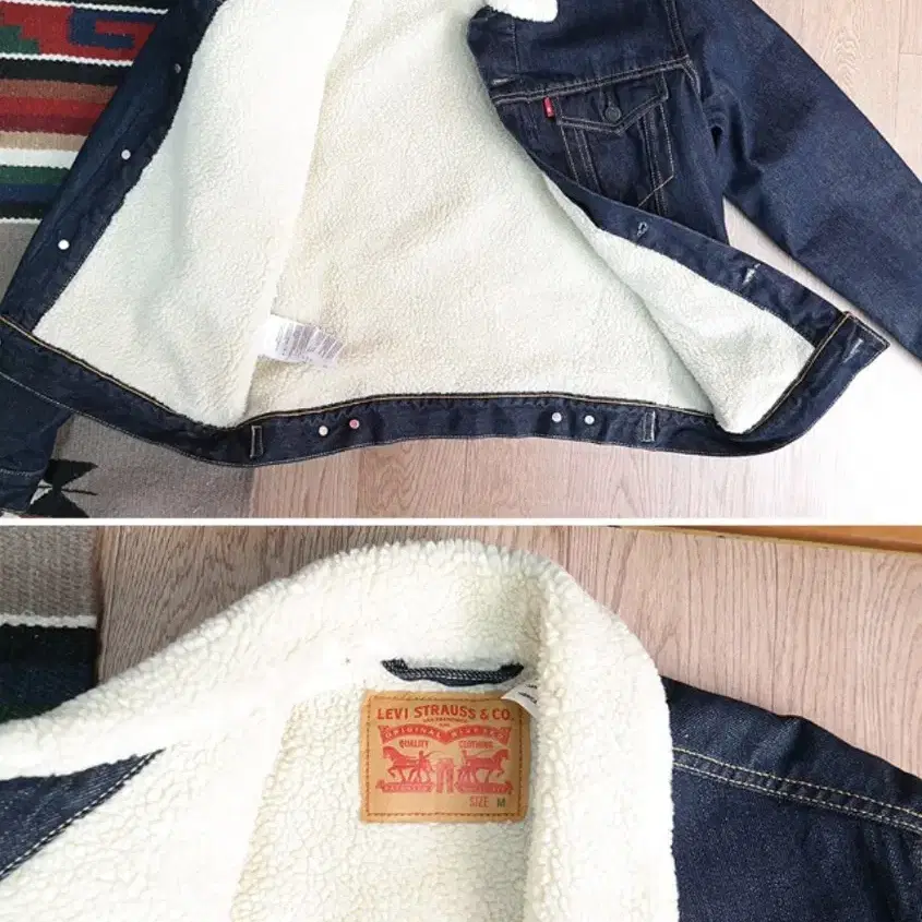 levis 리바이스 인디고 진청 쉐르파 데님자켓 최상컨디션