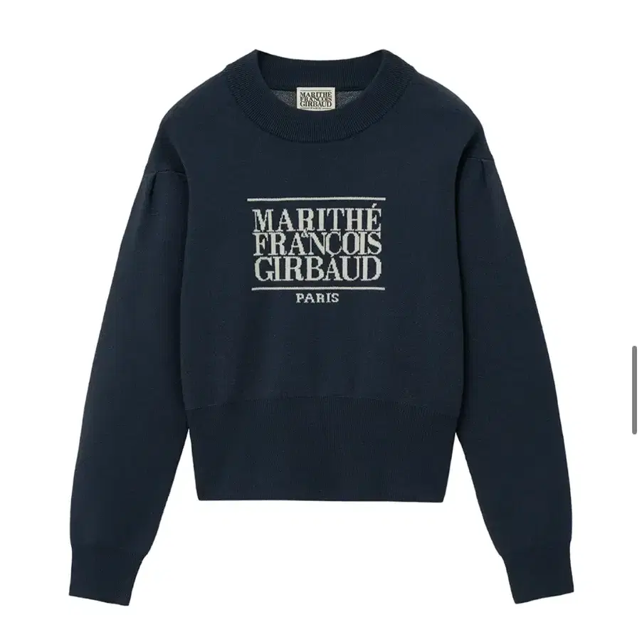 마리떼 W CLASSIC LOGO CROP KNIT navy