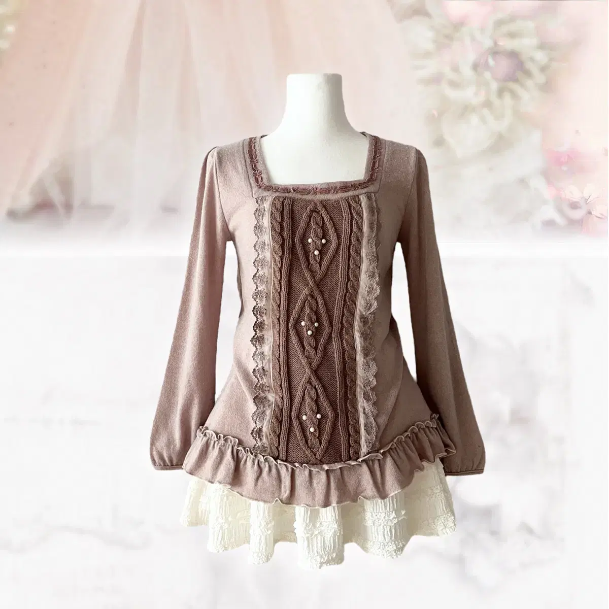 Axes Femme antique pink lace knit