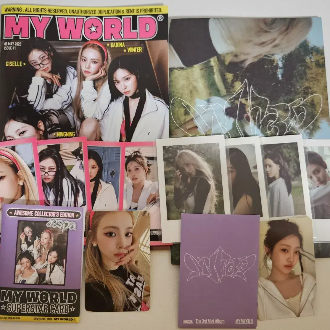 에스파 my world 스파이시spicy zine 앨범 닝닝 카리나 포카