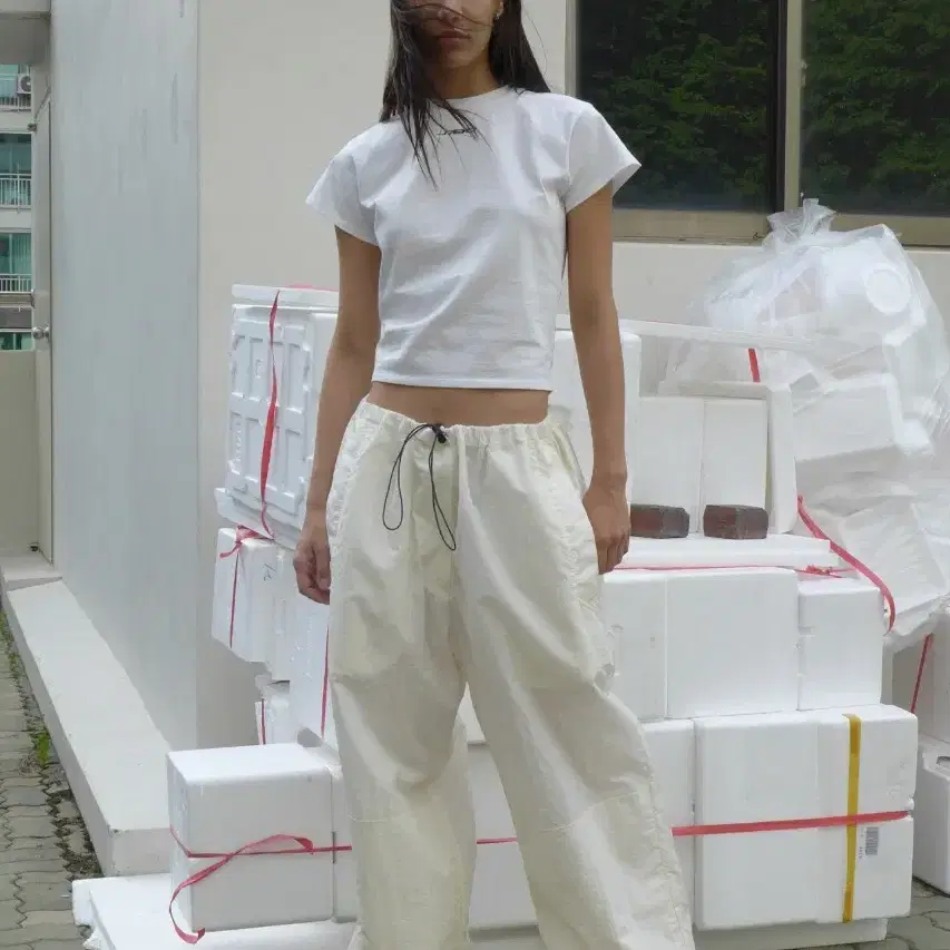 SEO NYLON STRING PANTS IVORY 1사이즈 새상품