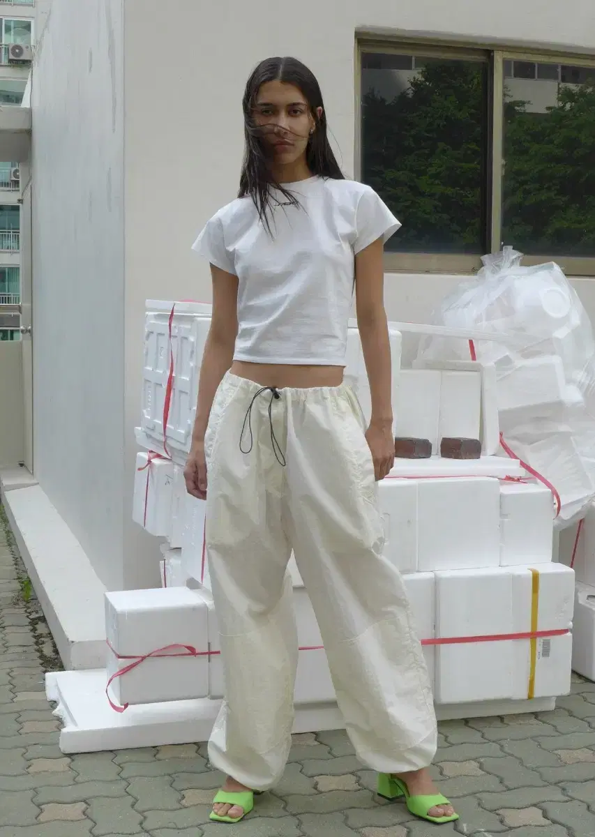 SEO NYLON STRING PANTS IVORY 1사이즈 새상품