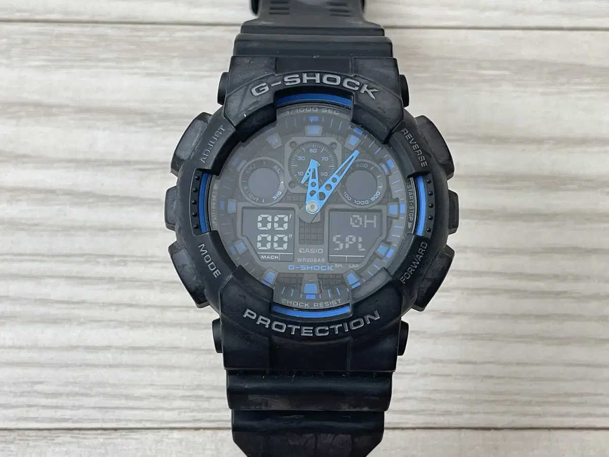 (지샥 브랜드 판매) G-SHOCK 빅페이스 블루블랙 GA-100