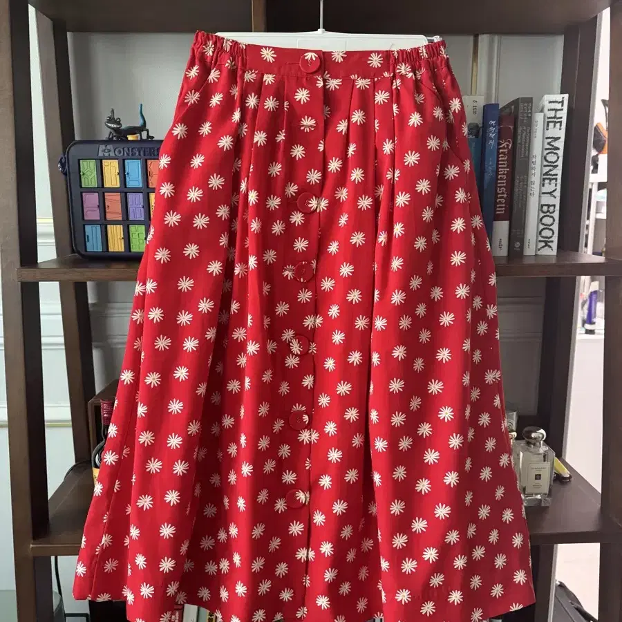 lmml studio egg flower button skirt red