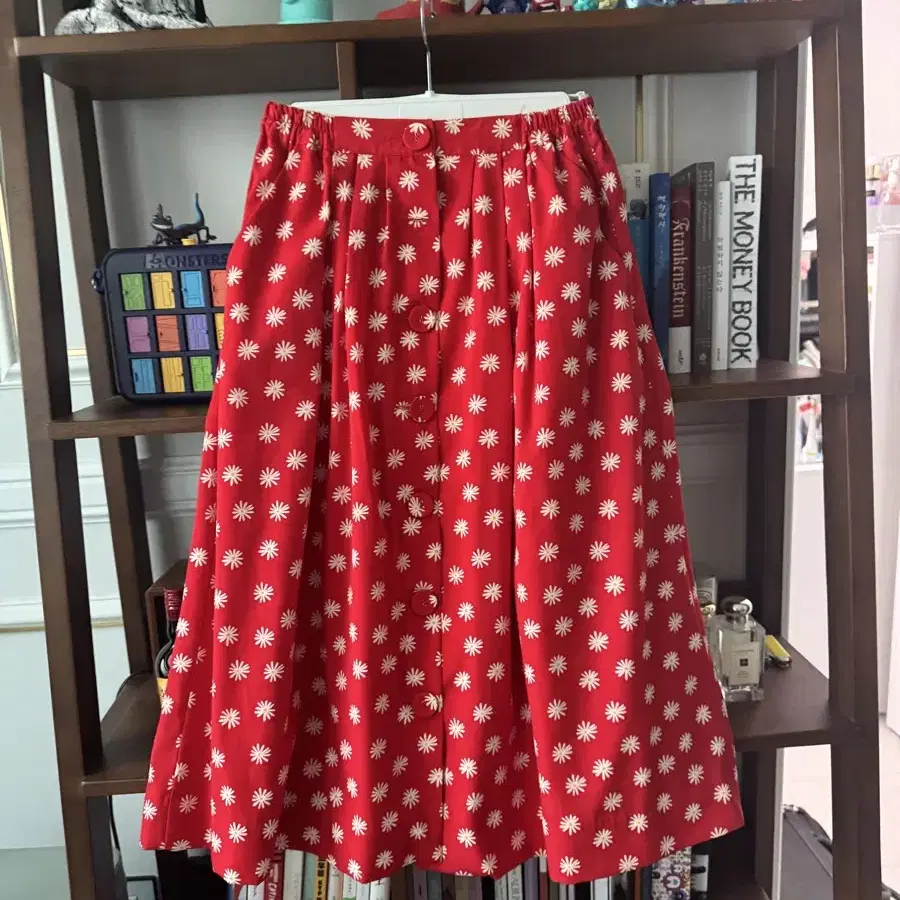 lmml studio egg flower button skirt red