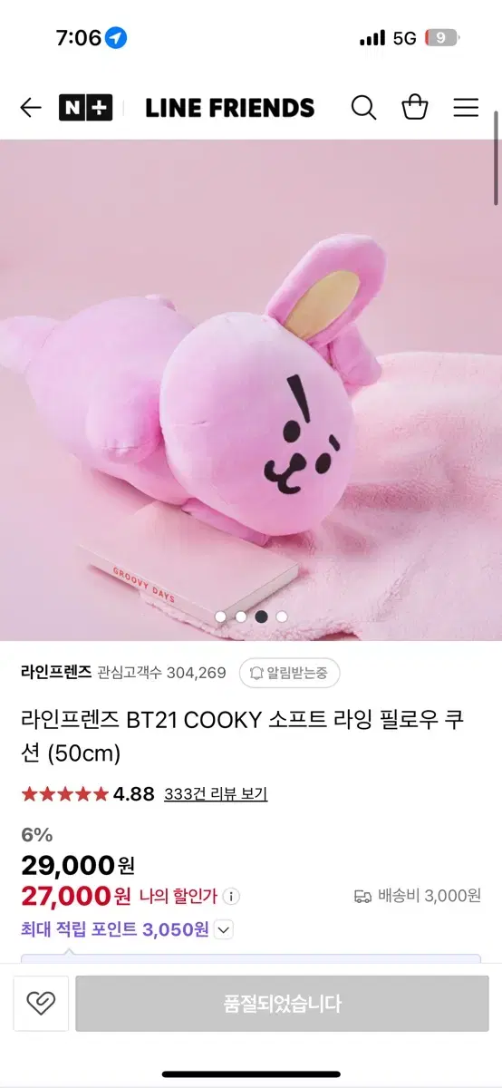 BTS 방탄소년단 BT21 쿠키 정국인형