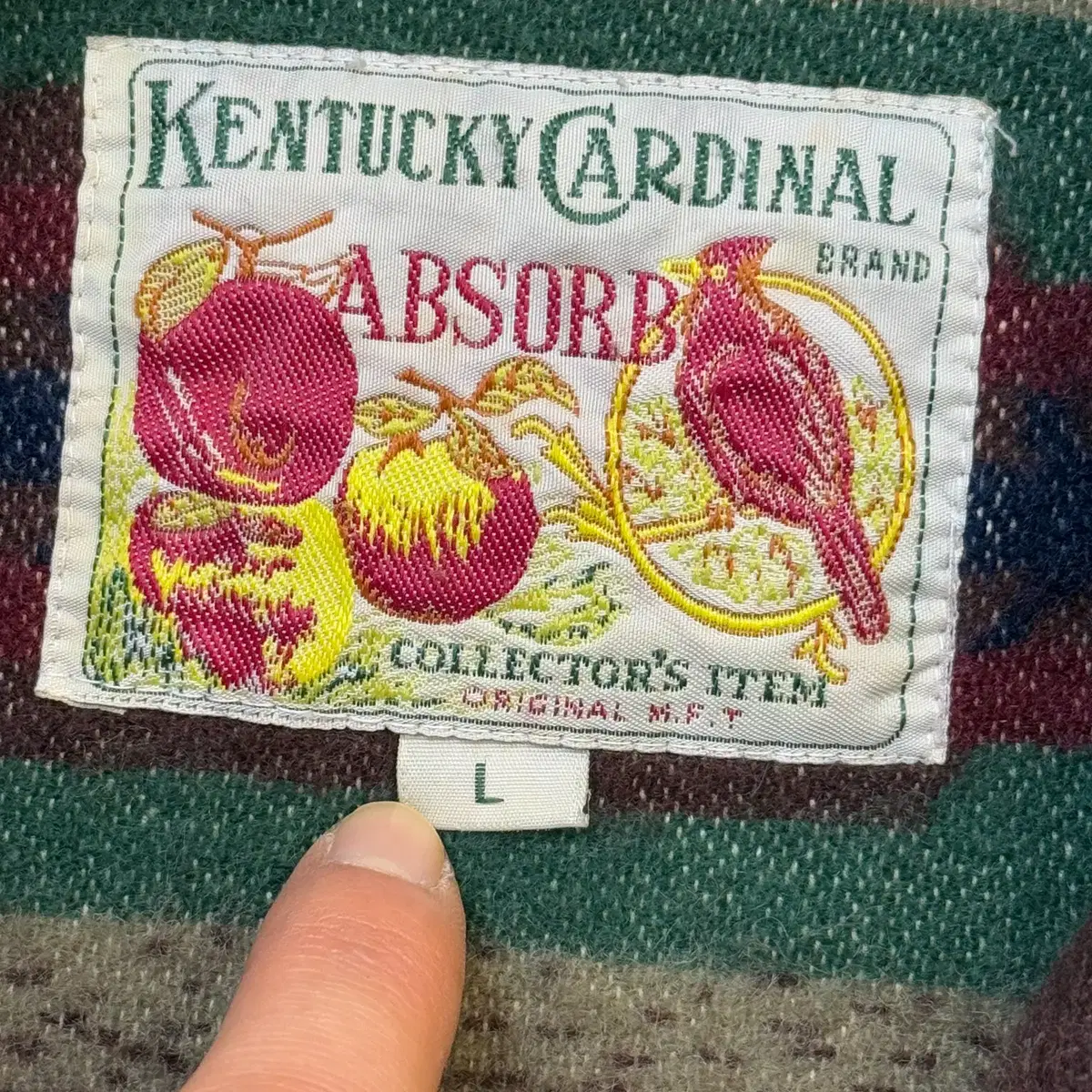 Kentucky Cardinal Absorb 90s 에스닉 울 코트