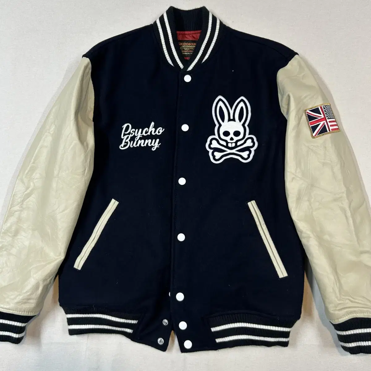 M) SKOOKUM x PSYCO BUNNY 바시티 자켓 USA