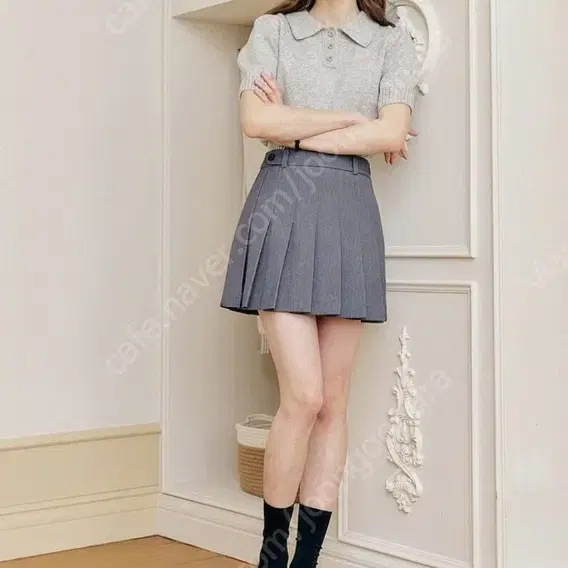 룩캐스트 플리츠 스커트 DELLA SHORT PLEATS SKIRT (그