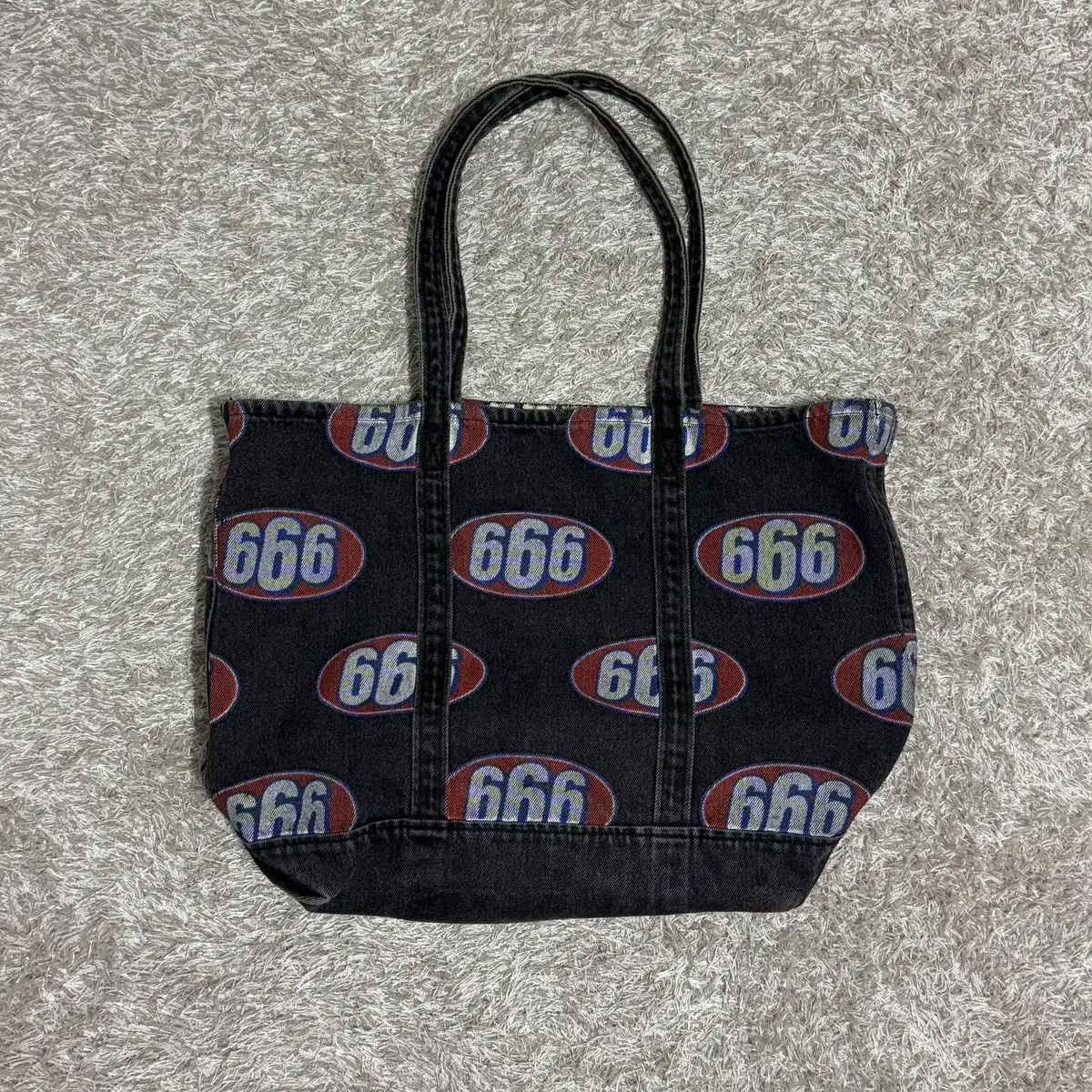 [리오브] 슈프림 666 데님 토트 백