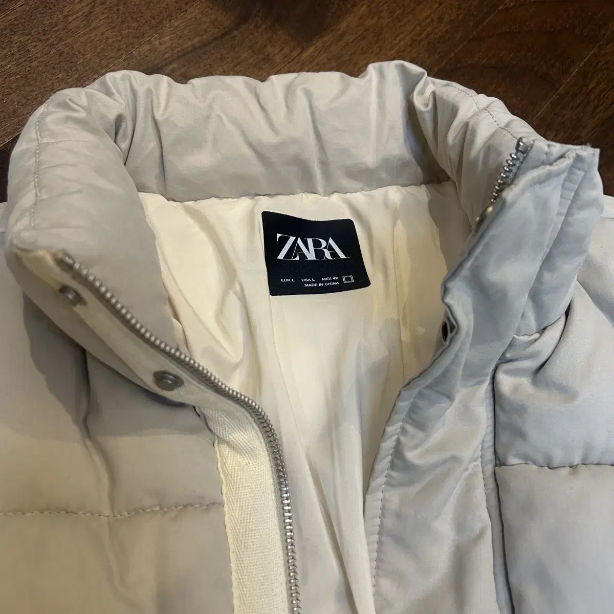 ZARA 자라 맨즈 그레이베이지 숏패딩 남자패딩 아이보리