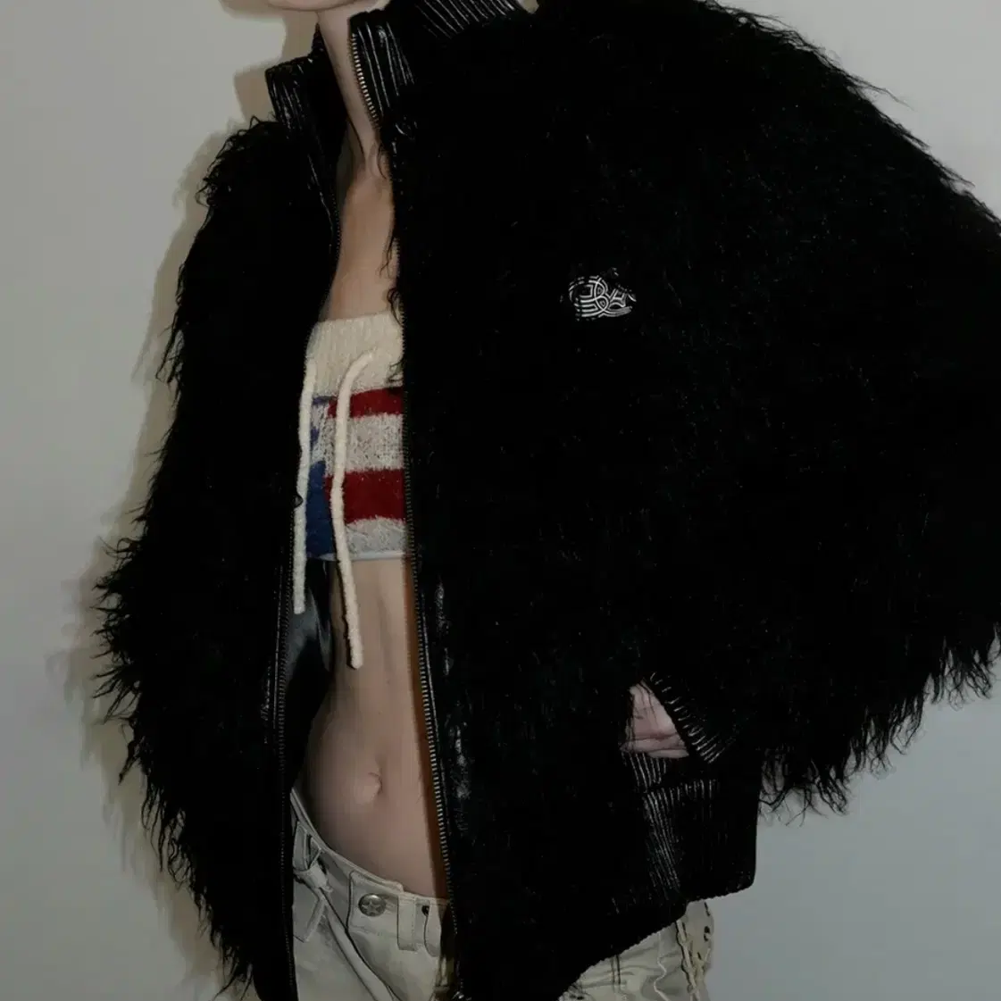 스컬프터 퍼지켓 Faux Mongolian Shearling Jacket