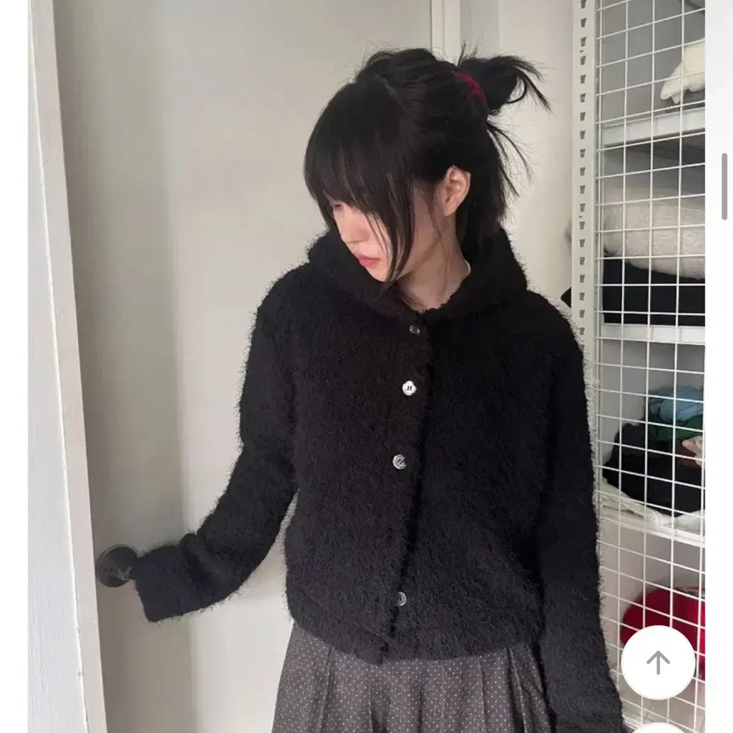 김아홉 black bobble cardigan