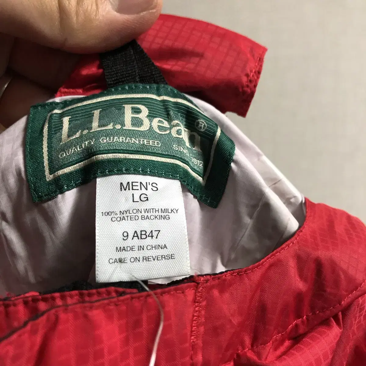 LLbean 레드 윈드브레이커 L