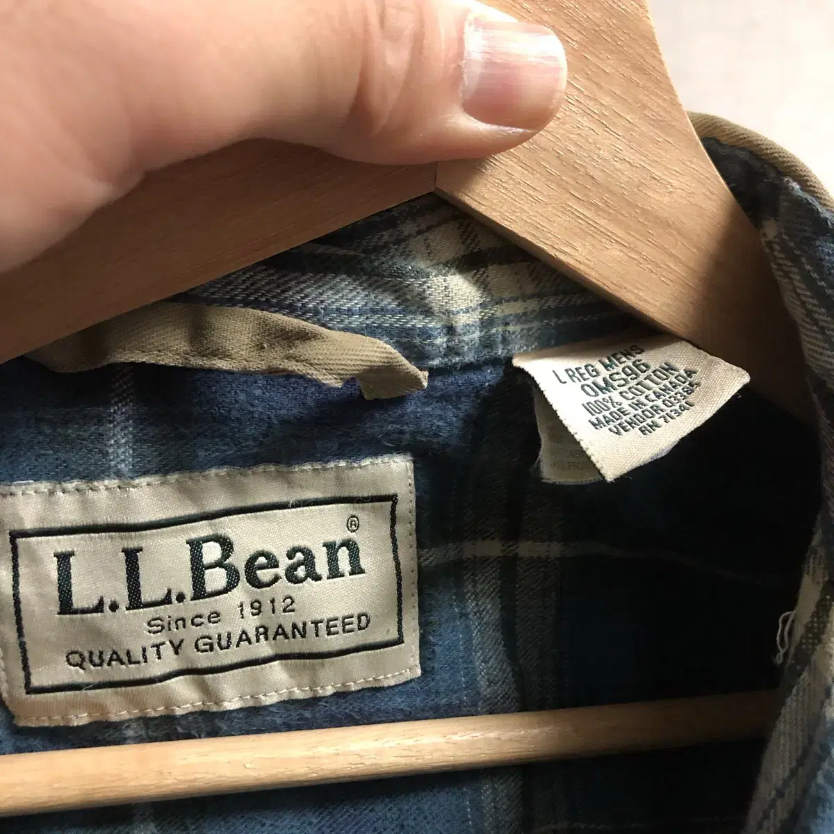 LLbean 베이지 안감 누빔셔츠 l(실측 xl)