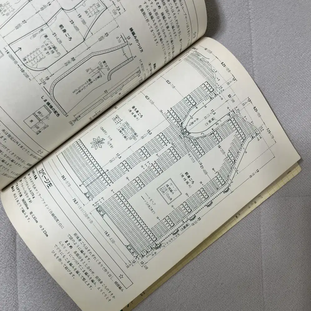택포 70,80년대 일본 빈티지 잡지 2권 (니트 조끼 패턴 도안 뜨개질