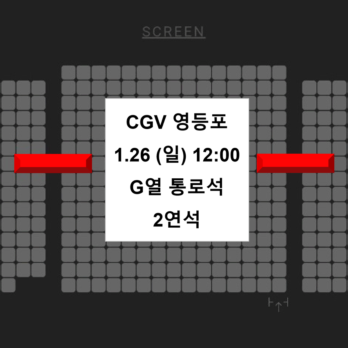 [최고명당] 영등포 CGV 아이유 무대인사 G열 통로석 2연석 양도