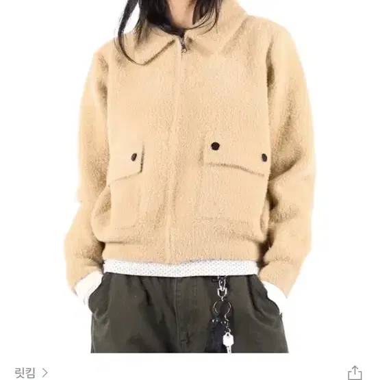 릿킴 FLAP POCKET FUR ZIP-UP 플랩 포켓 퍼 집업 블랙