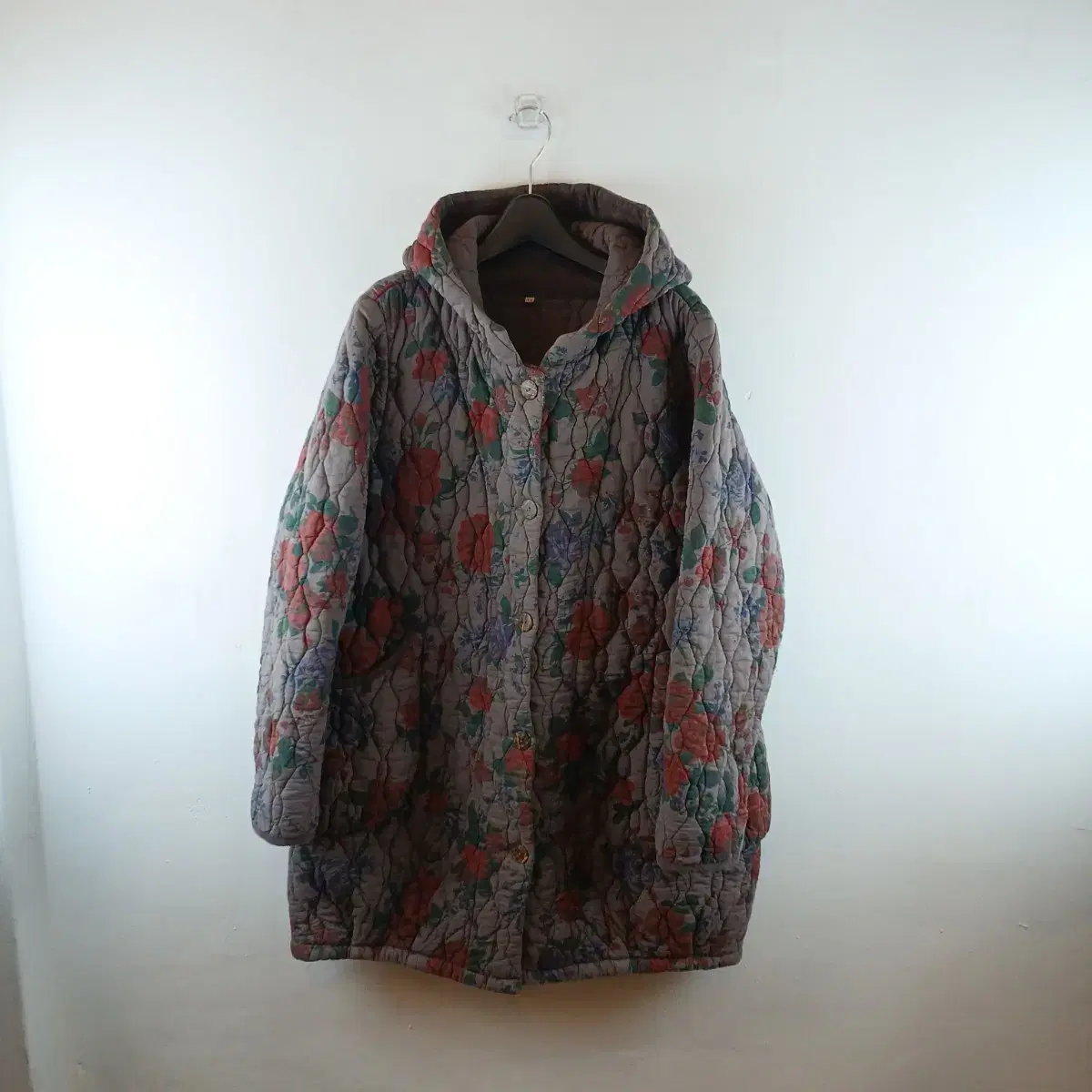 Quilted Padded Rose Jungwon Tree Corduroy Hooded Coat 105 XL