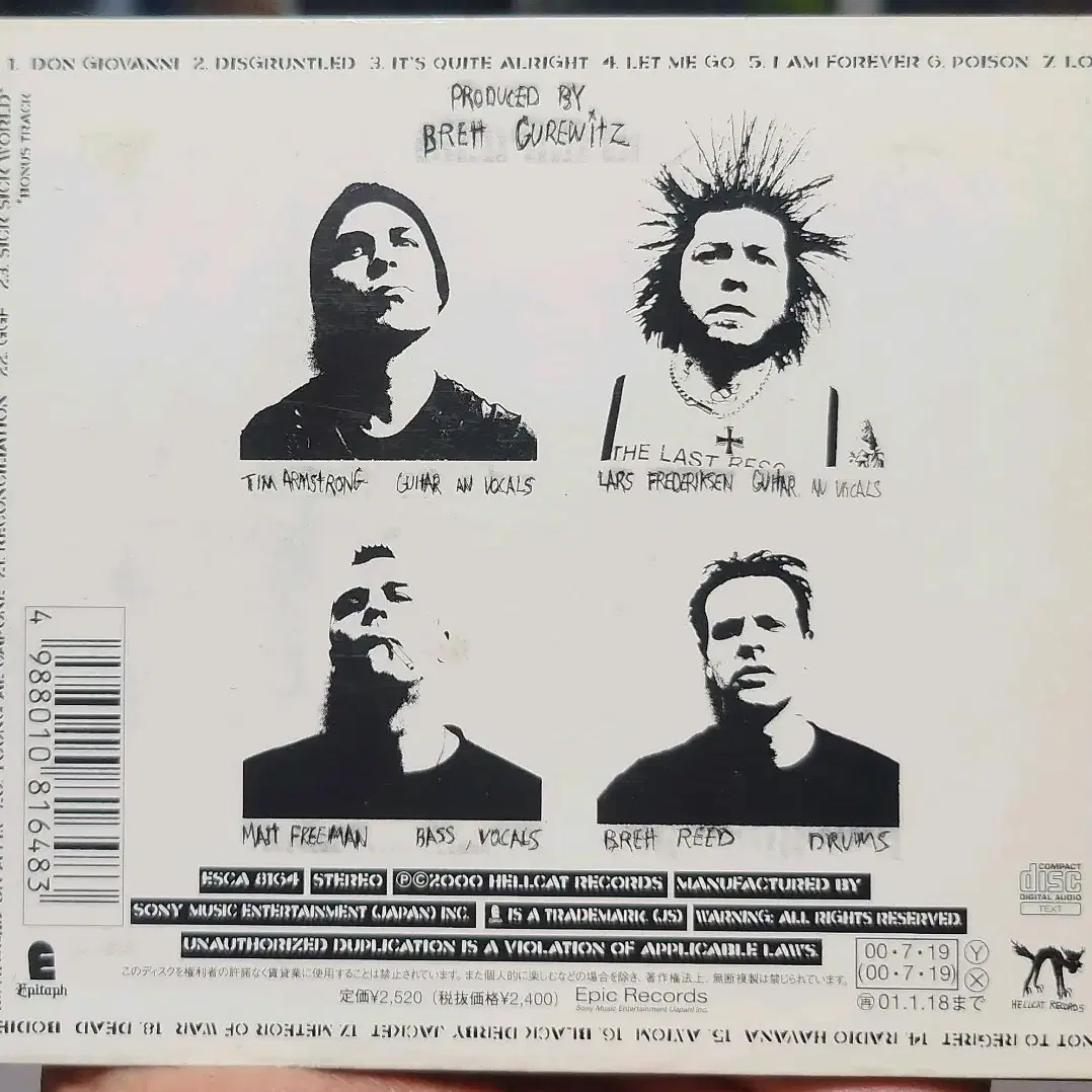 RANCID 디지팩 수입반 CD