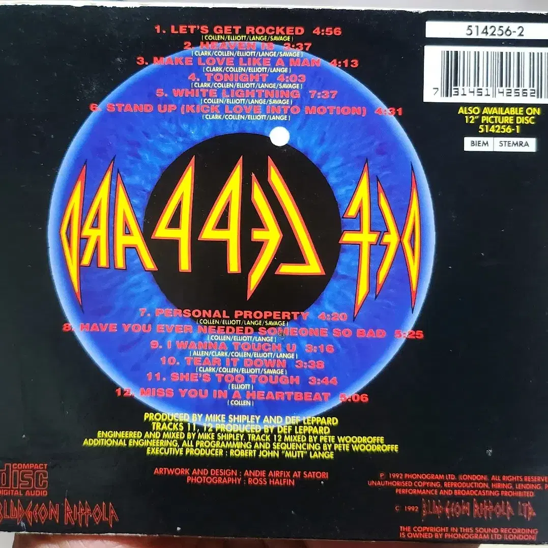 DEF LEPPARD ADRENALIZE 수입반 CD