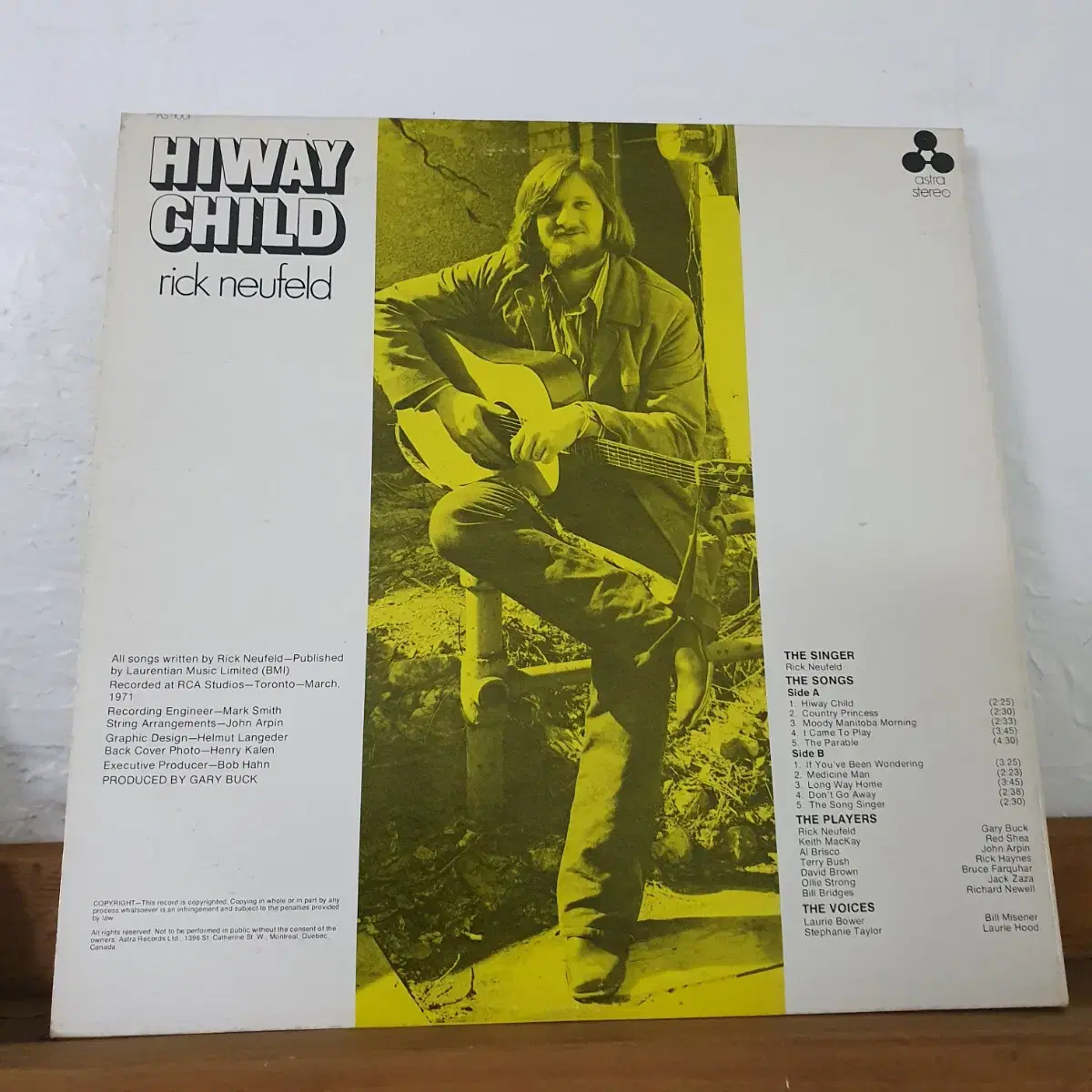 Rick  neufeld  LP   HIWAY CHILD  캐나다발매반