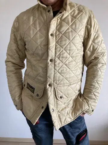 BELSTAFF 베이지 퀼팅 재킷 S