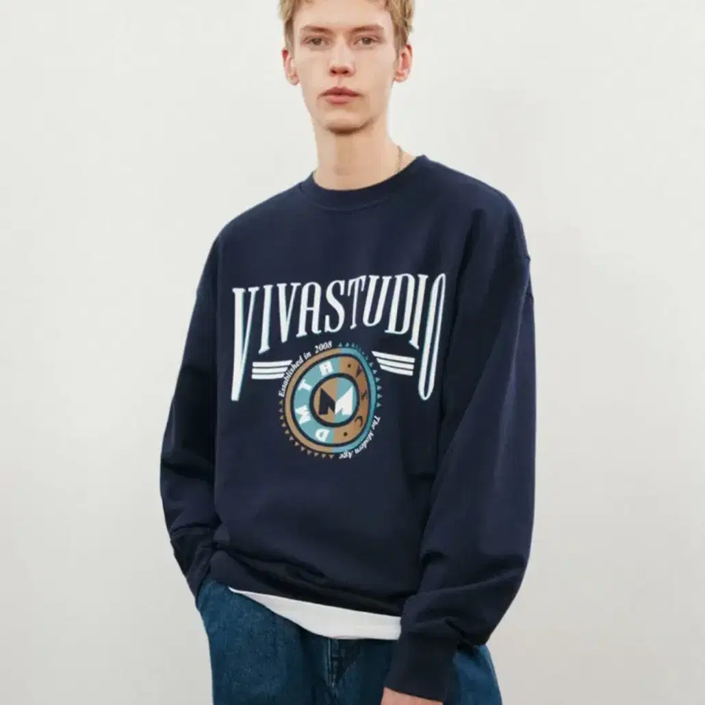 비바스튜디오 VINTAGE COLLEGE LOGO CREWNECK KS