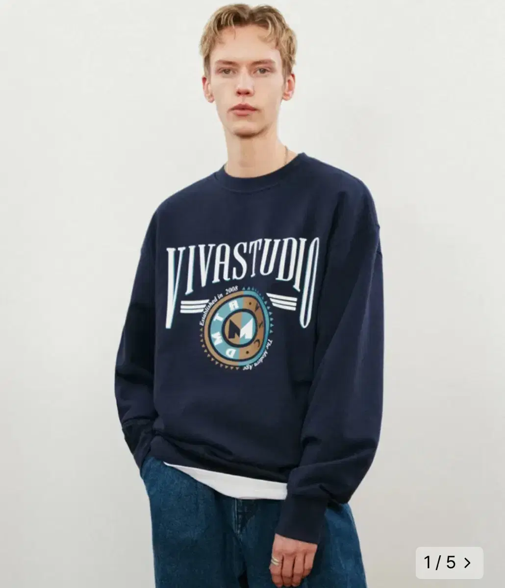 비바스튜디오 VINTAGE COLLEGE LOGO CREWNECK KS