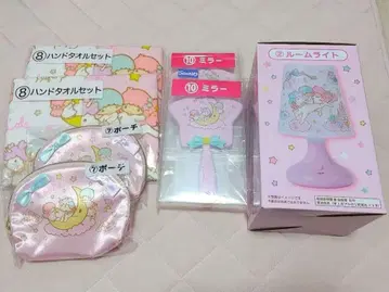 산리오 키키라라 복권 룸 라이트 파우치 타월 세트 거울 7점 세트