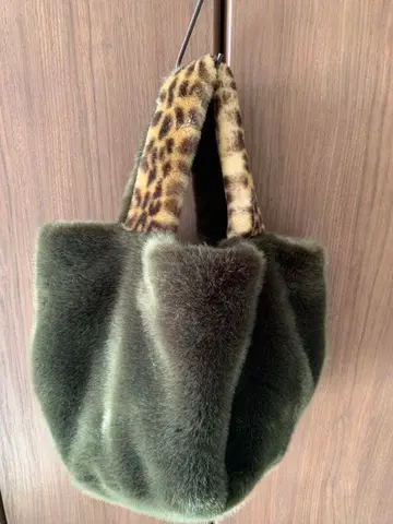 아포원 에코 모피 가방 레오파드 무늬 핸들