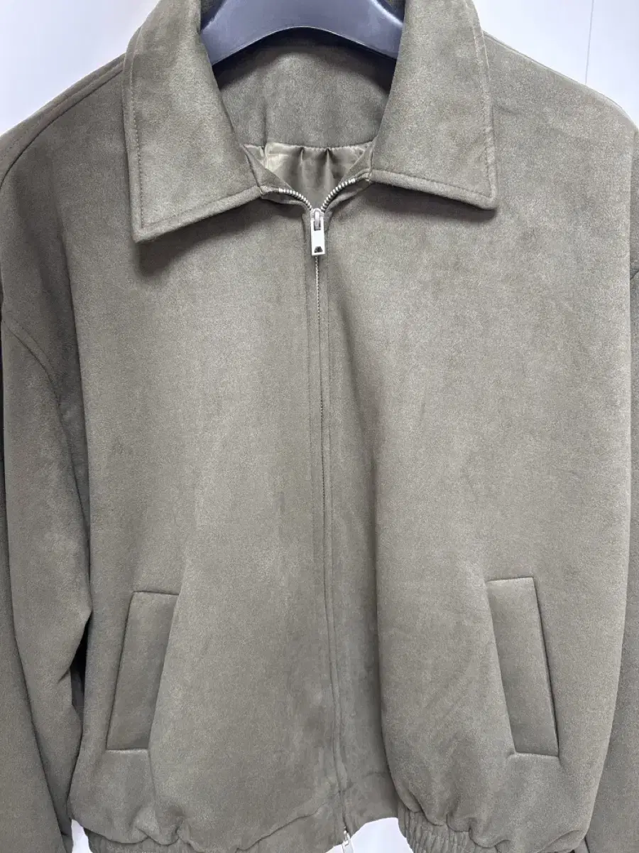 [Vegan Suede] Standard Blouson Suede Jacket Khaki