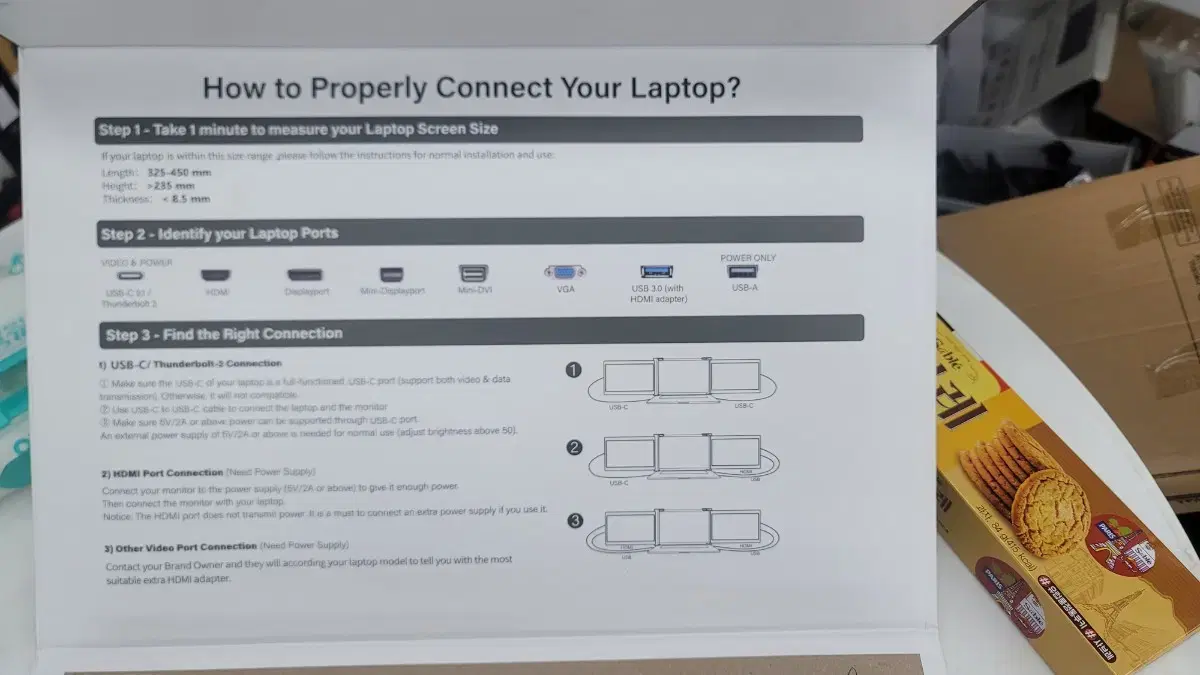 Portable Tri-Screen for Laptop