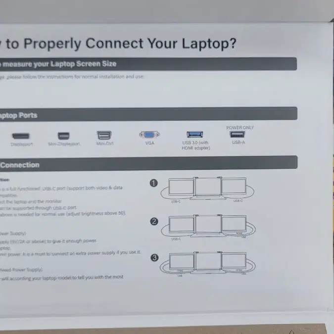 Portable Tri-Screen for Laptop