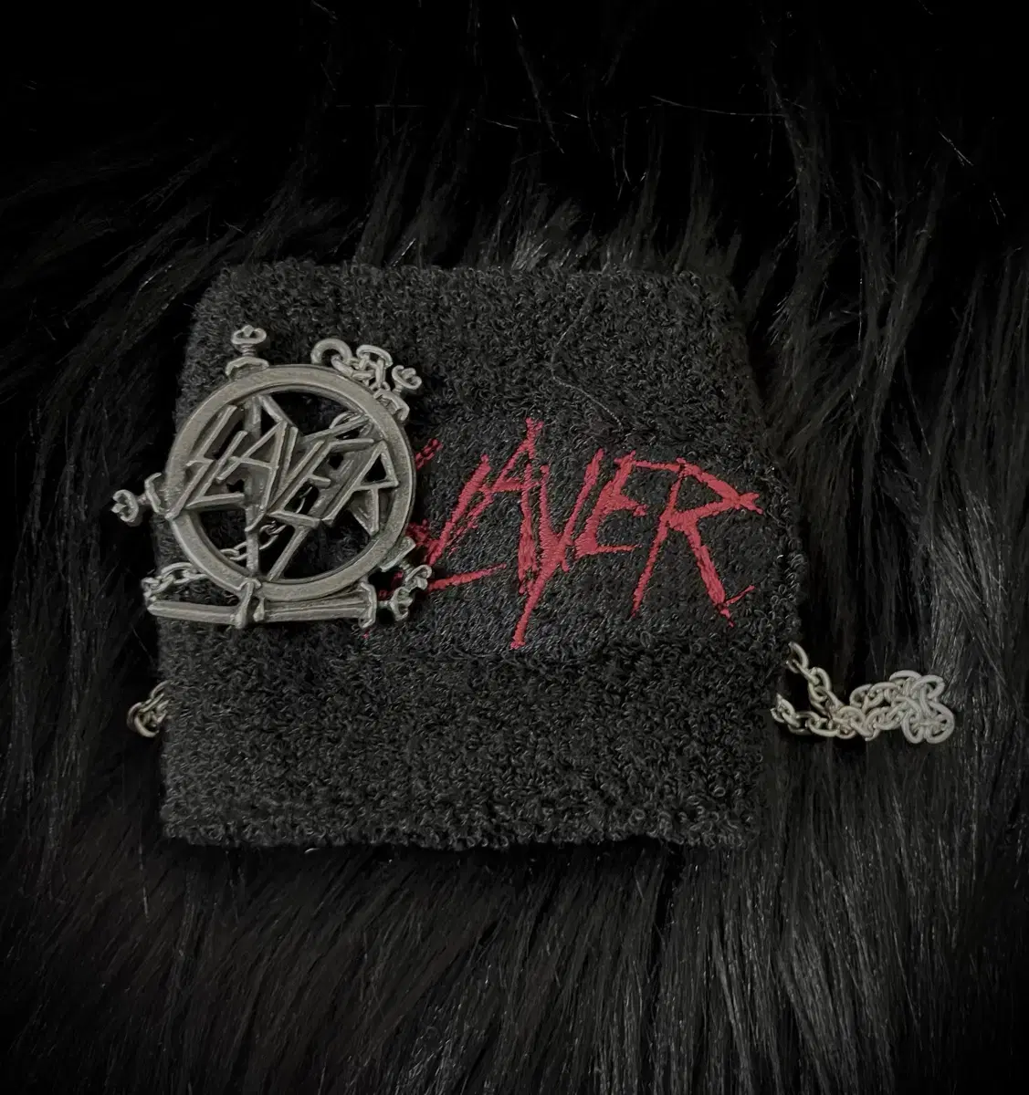 스래시 메탈밴드 슬레이어 slayer 공식 머천 굿즈 아대 목걸이