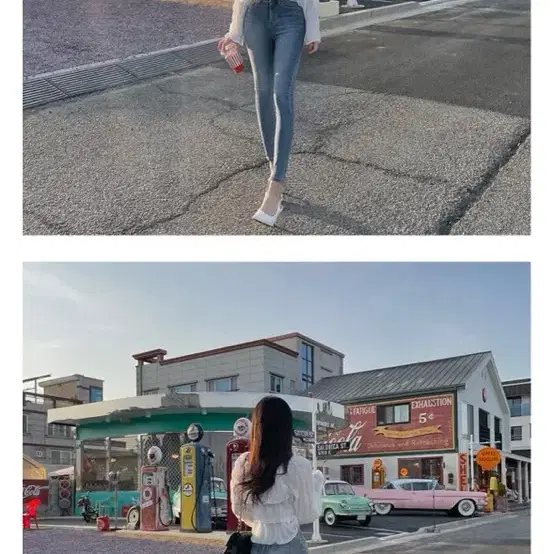 모디핏 청바지 연청 숏S 새상품