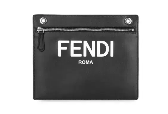 [New product O/Store O] Fendi Clutch Bag FF Jacquard Pocket Black 7AR985