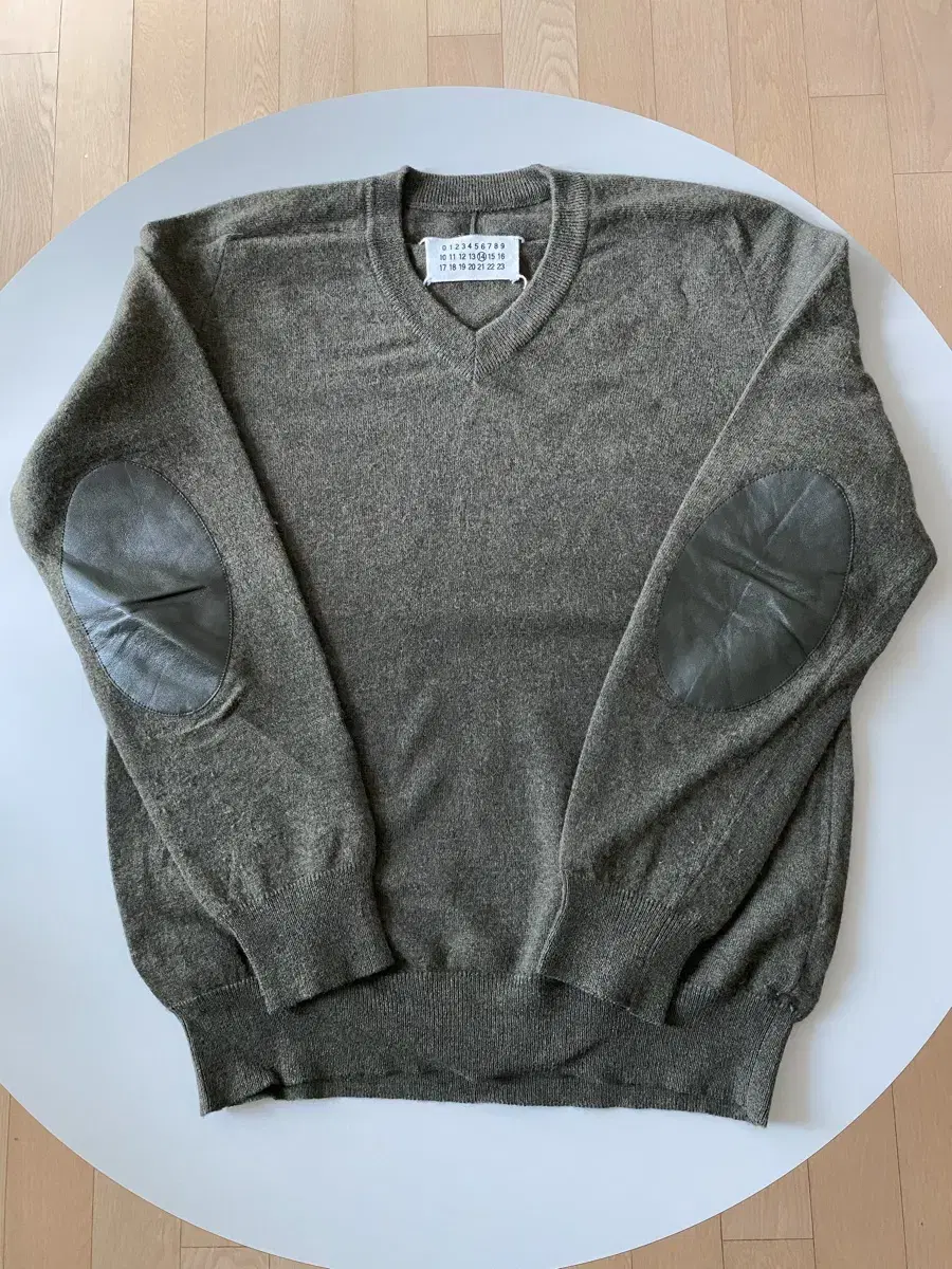 Maison Margiela Elbow Patch V-Neck Wool Knit New Condition